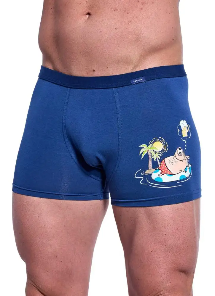 Cornette boxerky Tatoo 280/244 Piglet - modrá, XL