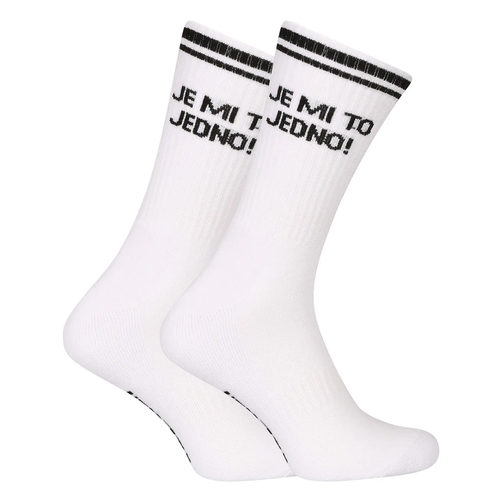 Ponožky Nedeto sportovní vysoké JE MI TO JEDNO! bílé (1NOBT10)