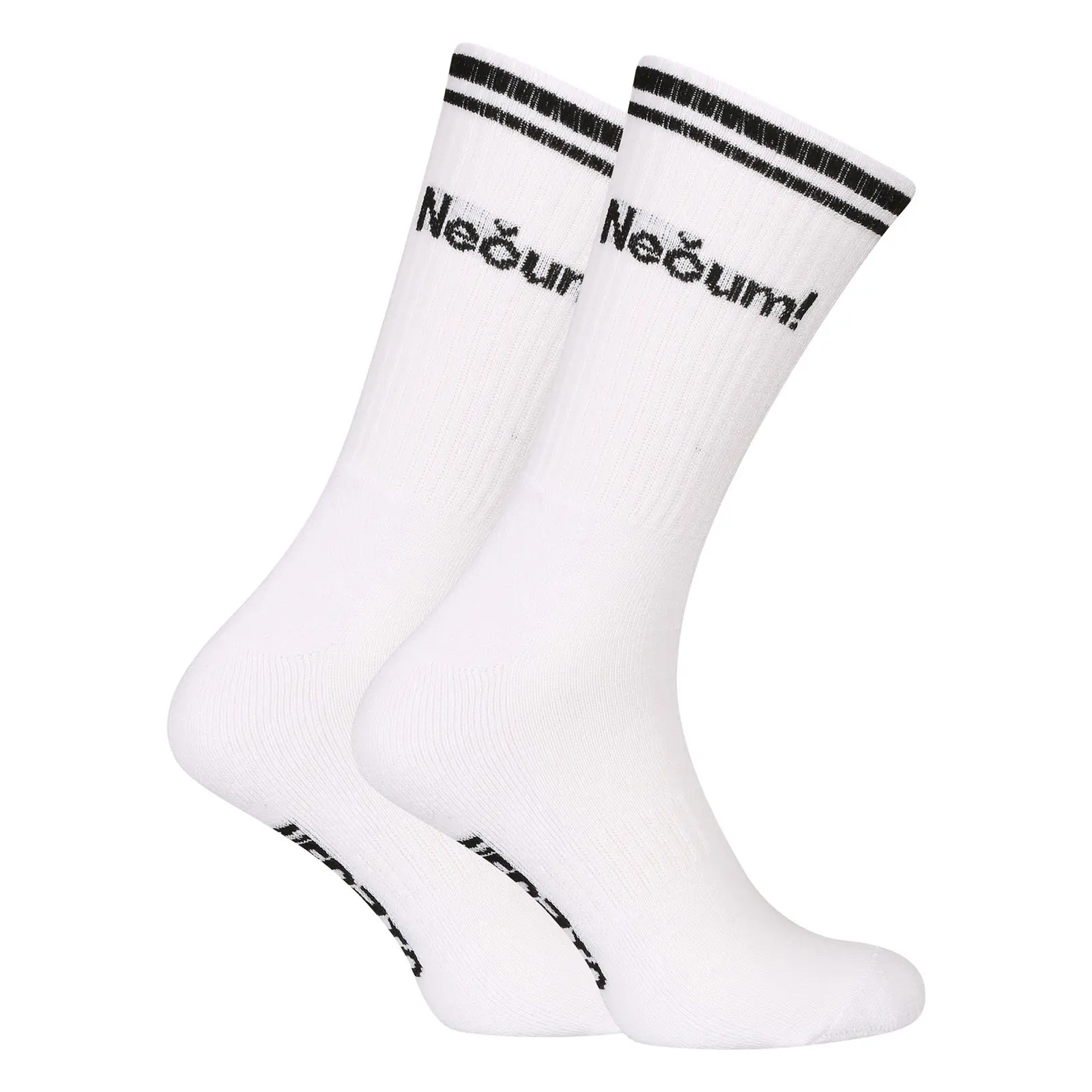 Ponožky Nedeto sportovní vysoké Nečum! bílé (1NOBT11)