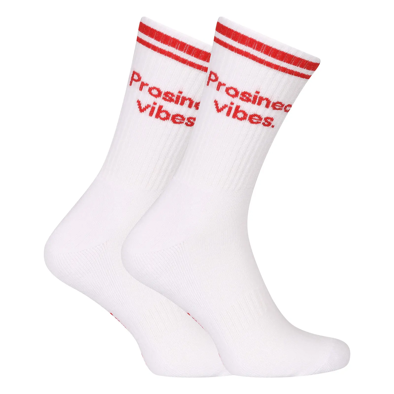 Ponožky Nedeto sportovní vysoké Prosinec vibes. bílé (1NOBT22)