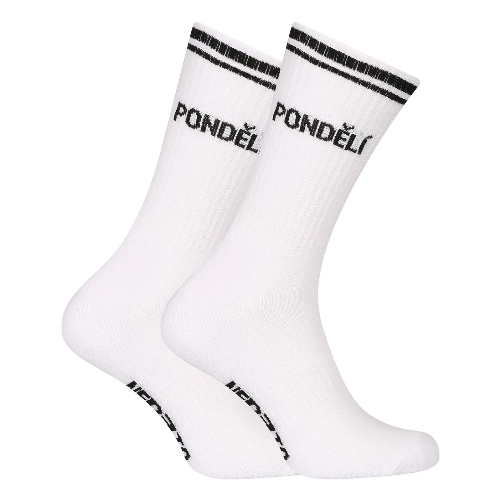 Ponožky Nedeto sportovní vysoké PONDĚLÍ bílé (1NOBT24)