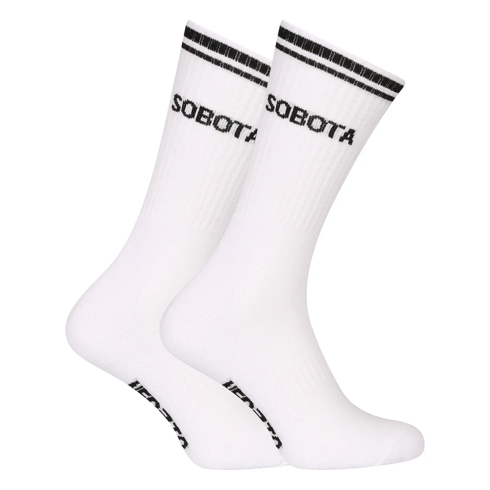 Ponožky Nedeto sportovní vysoké SOBOTA bílé (1NOBT29)