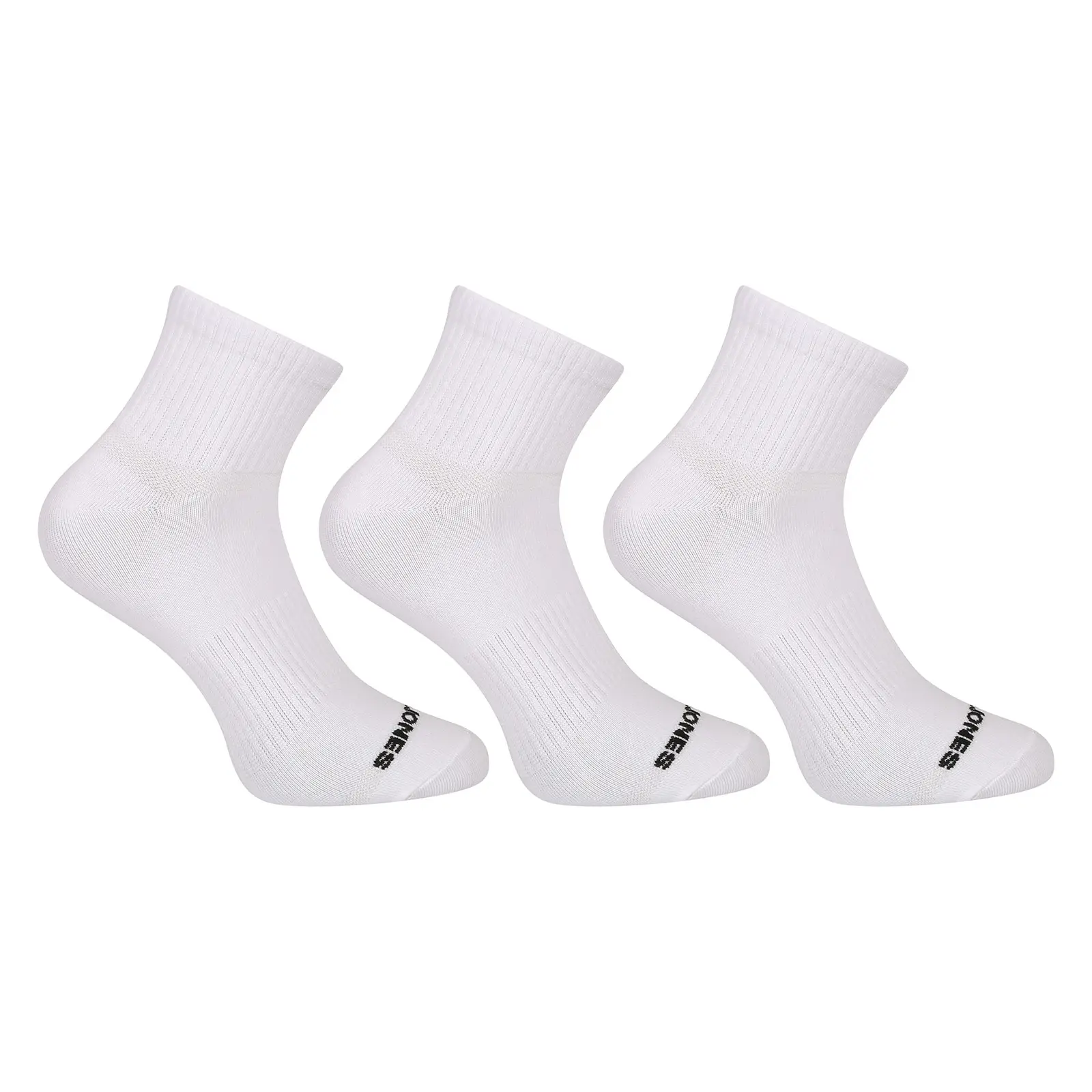 3PACK ponožky Jack and Jones kotníkové bílé (12280171-white) uni
