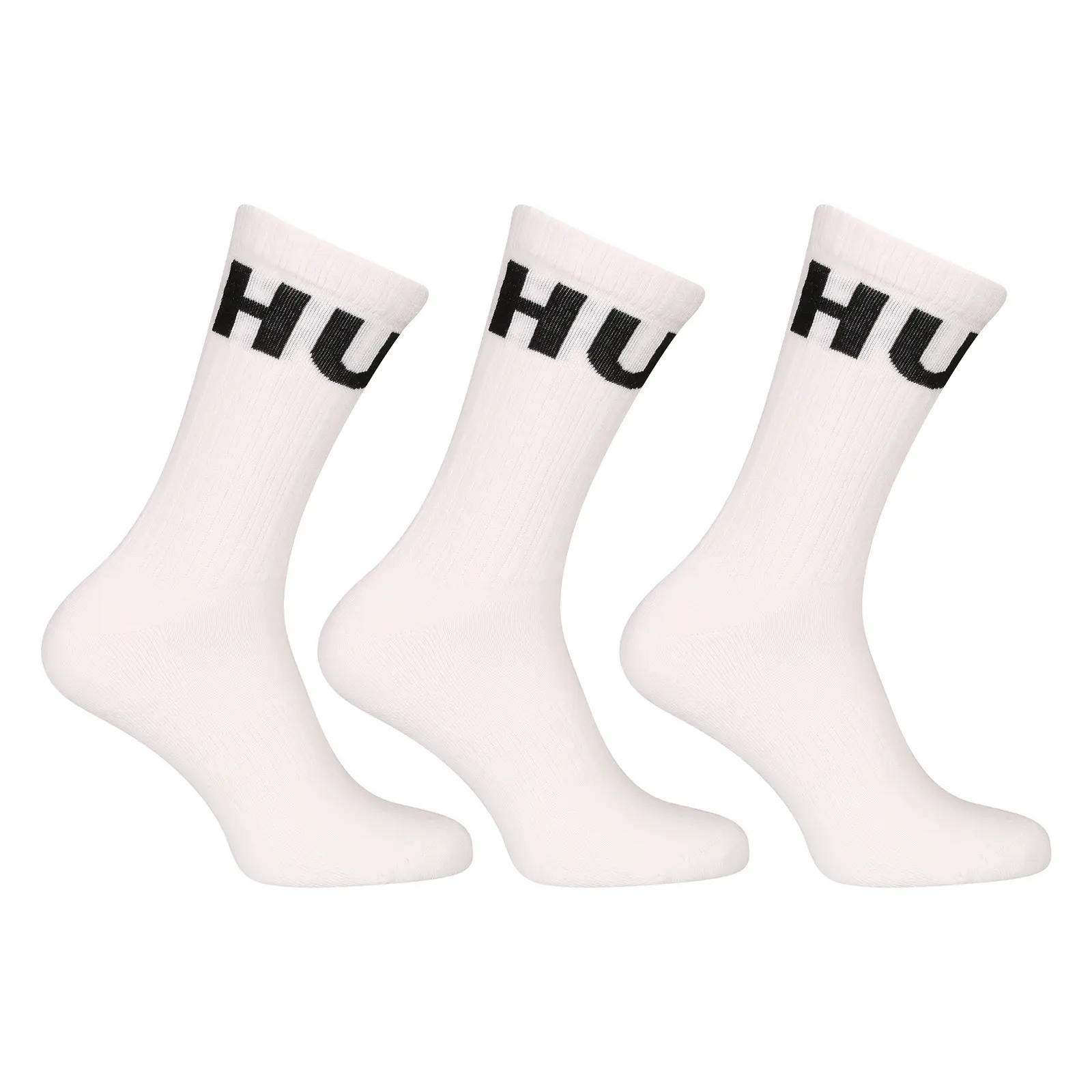 3PACK ponožky HUGO vysoké bílé (50531517 100)