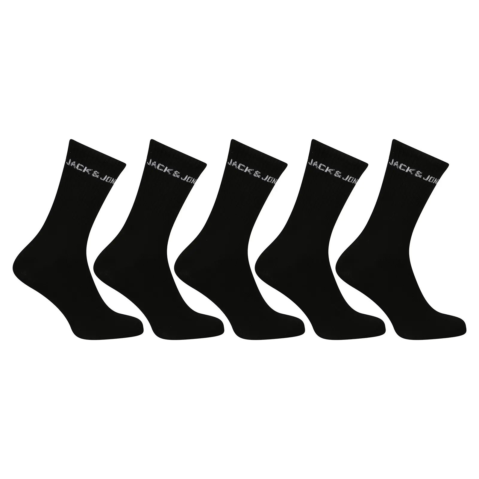 5PACK ponožky Jack and Jones vysoké černé (12179475-black) uni