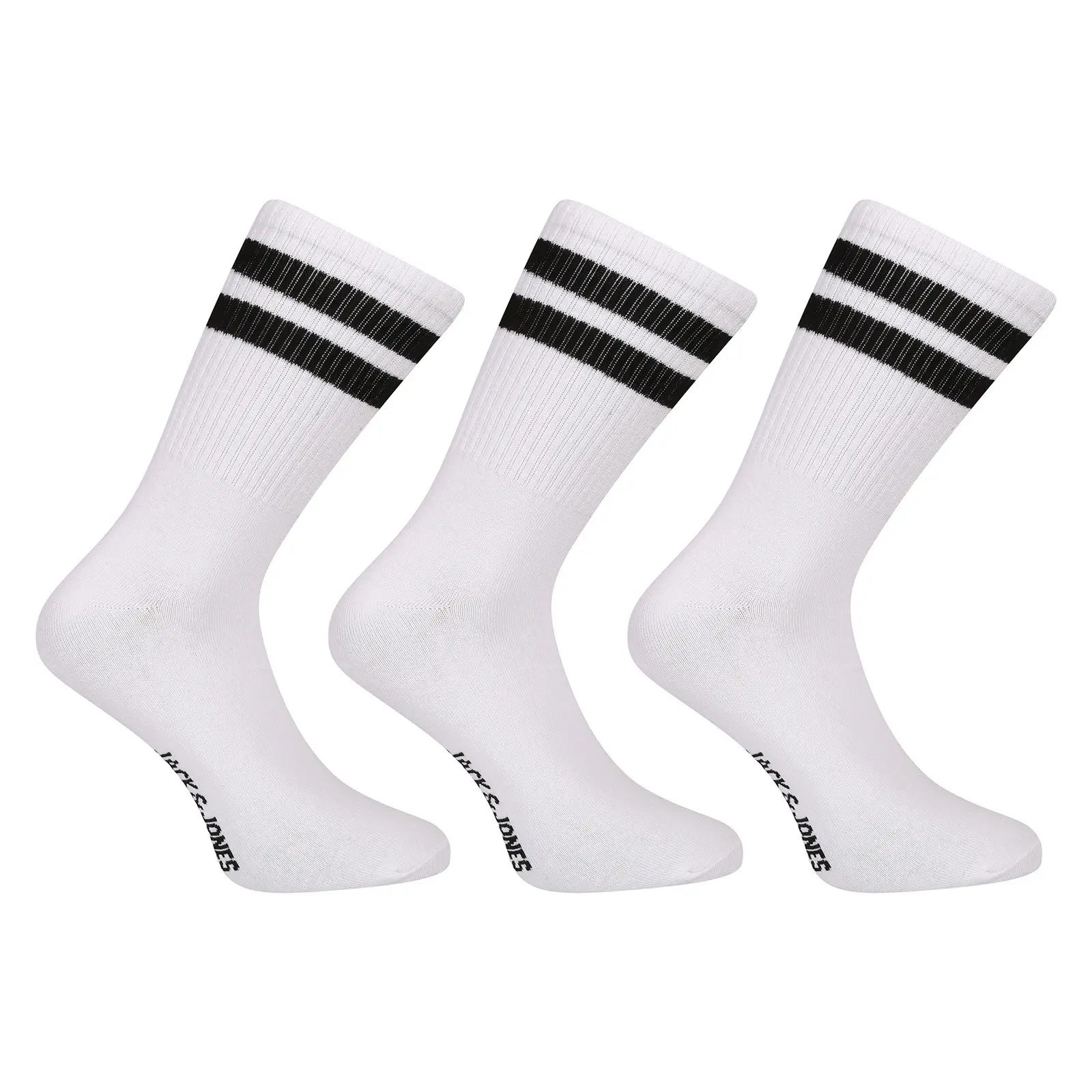 3PACK ponožky Jack and Jones vysoké bílé (12260082-white) uni