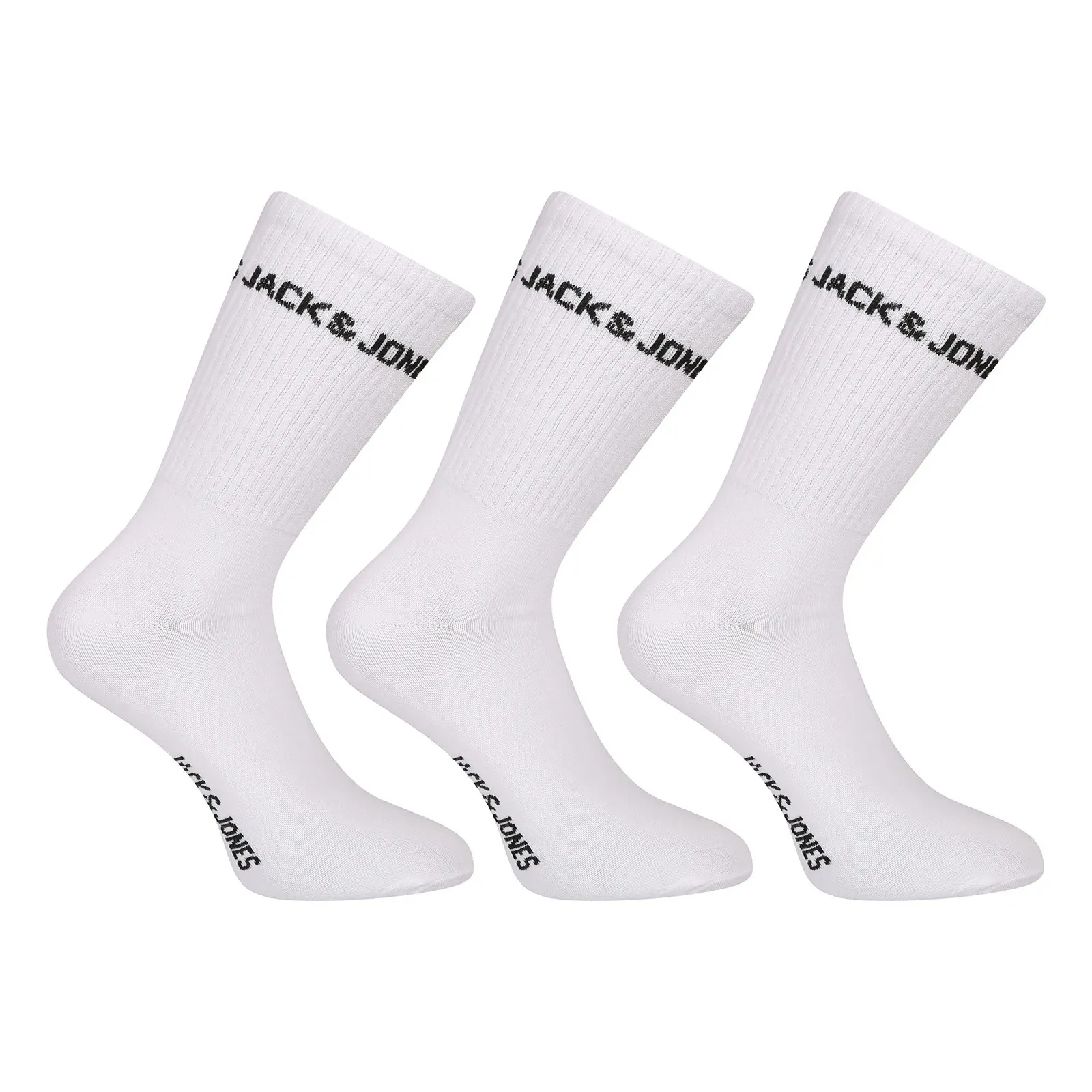 3PACK ponožky Jack and Jones vysoké bílé (12260083-white) uni