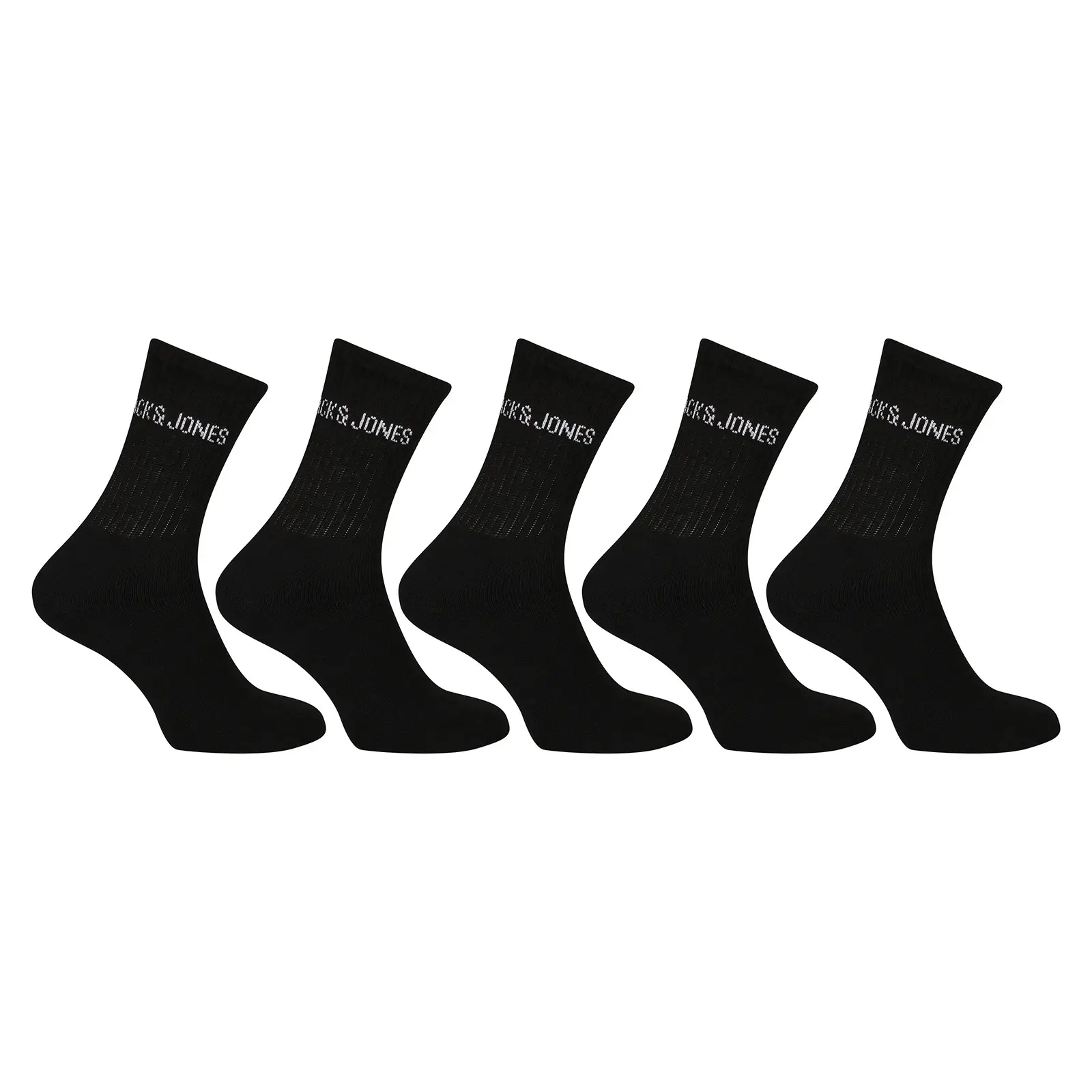 5PACK ponožky Jack and Jones vysoké černé (12266536-black) uni