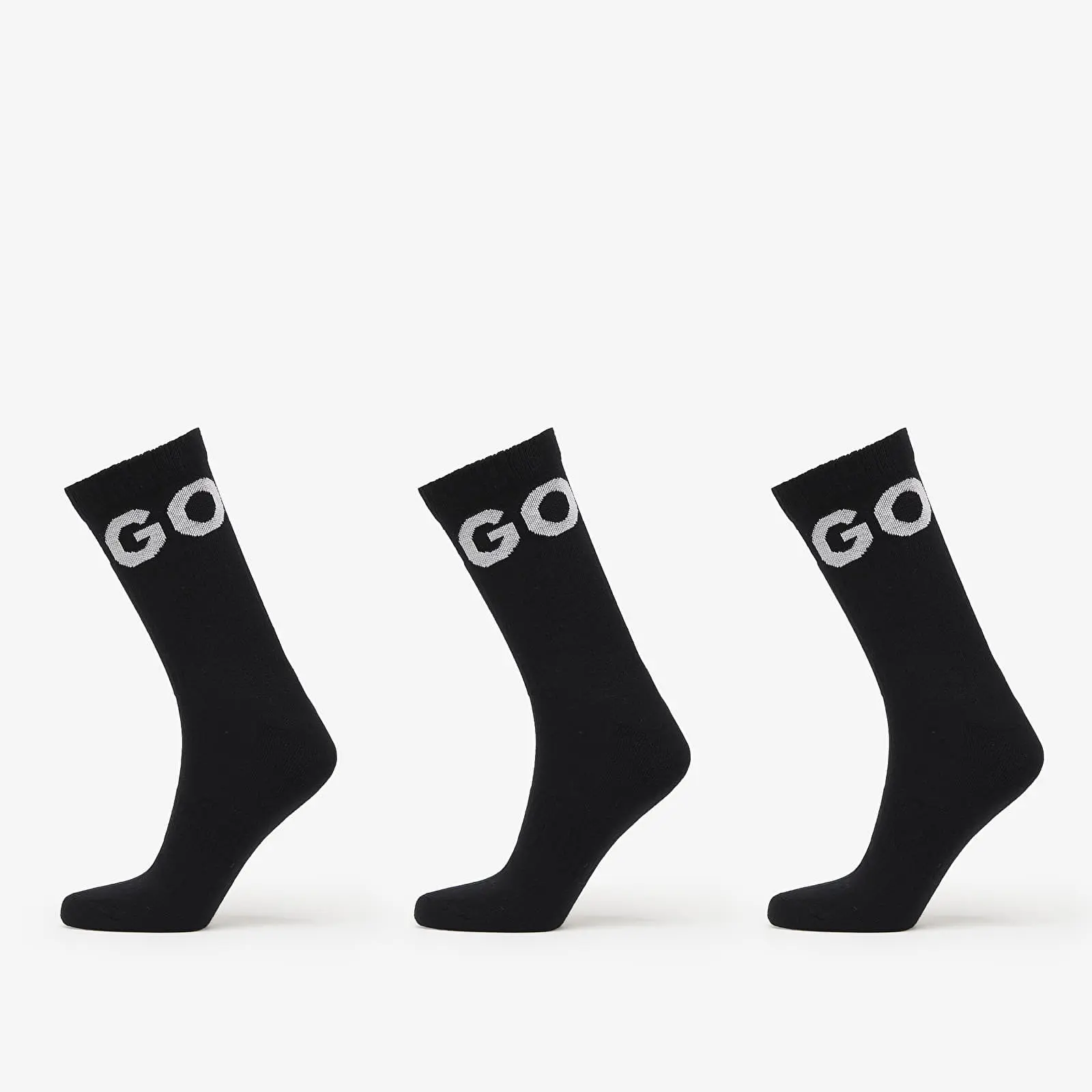 3PACK ponožky HUGO vysoké černé