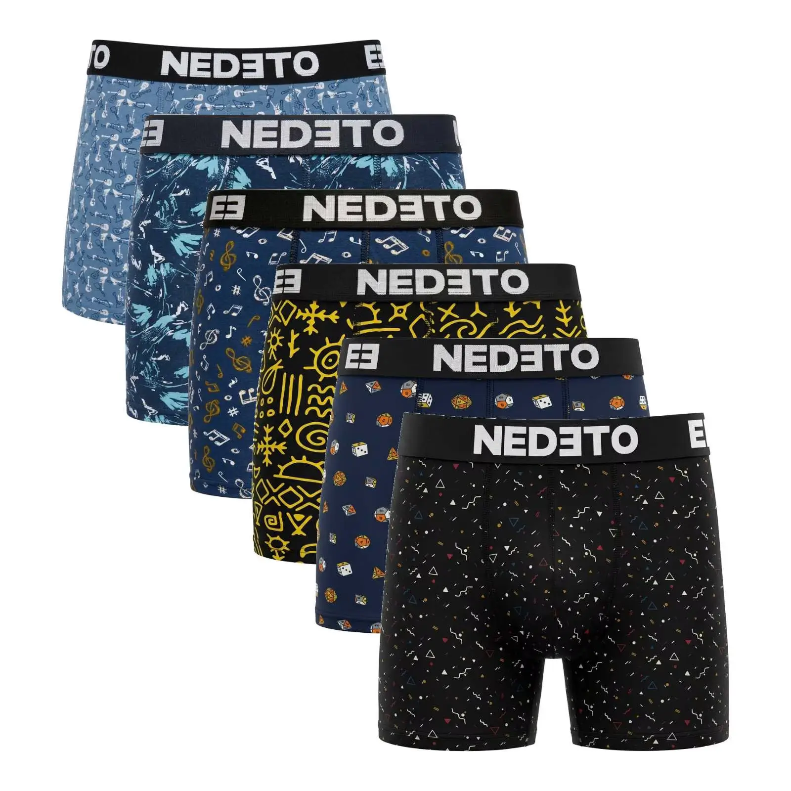 6PACK pánské boxerky Nedeto vícebarevné (6NBV4)