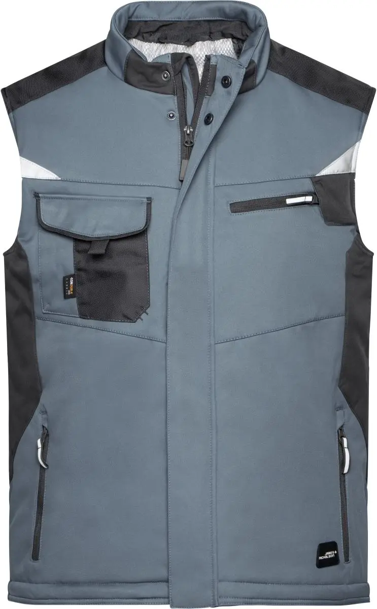 Pracovní zimní softshellová vesta - Strong - carbon/black
