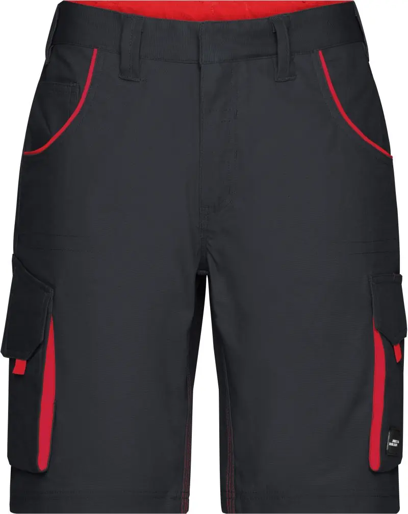 Pracovní bermudy - Color - carbon/red