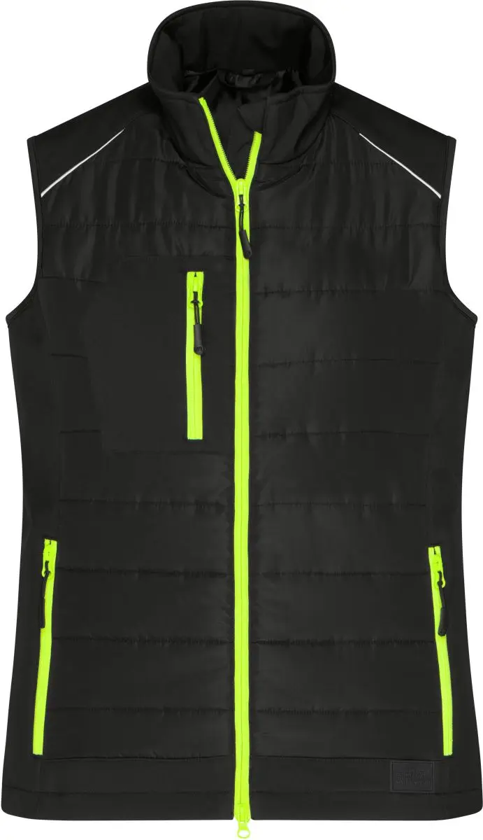 Dámská hybridní vesta - black/neon yellow