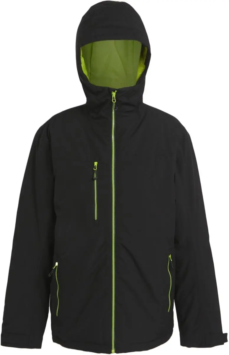 Prošívaná bunda "Navigate" - black/lime green