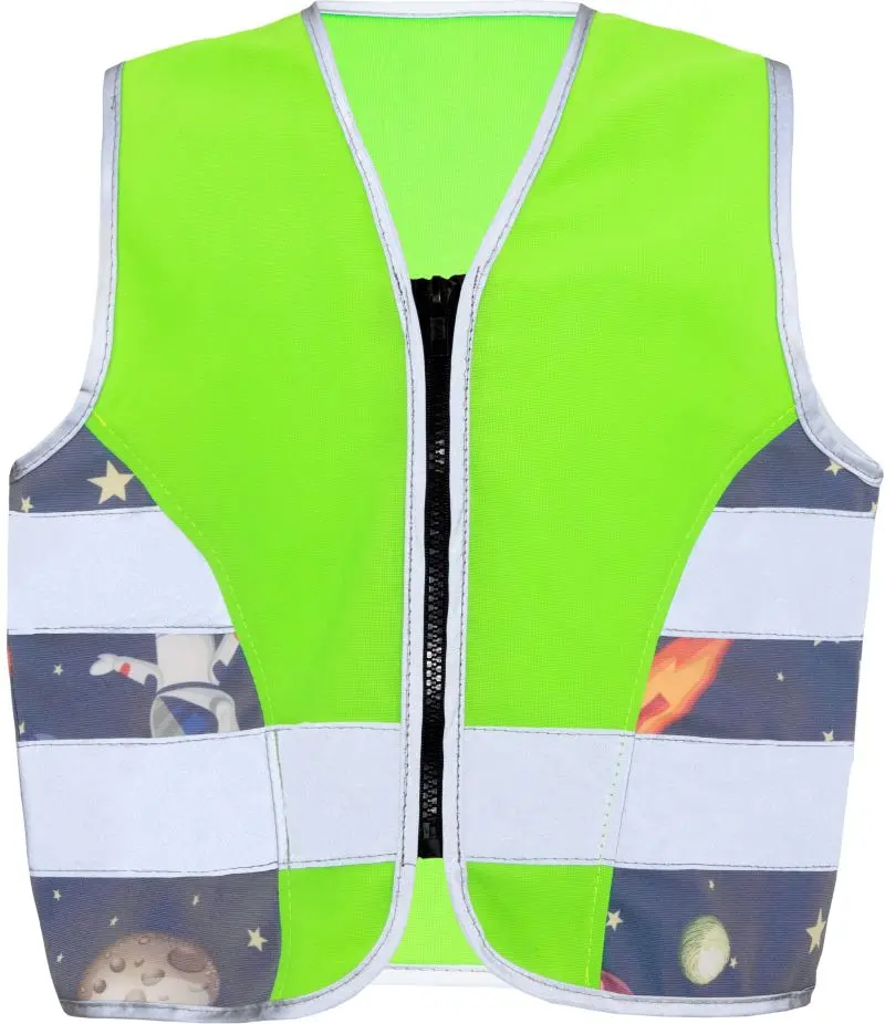 Dětská bezpečnostní vesta - neon green/ufo