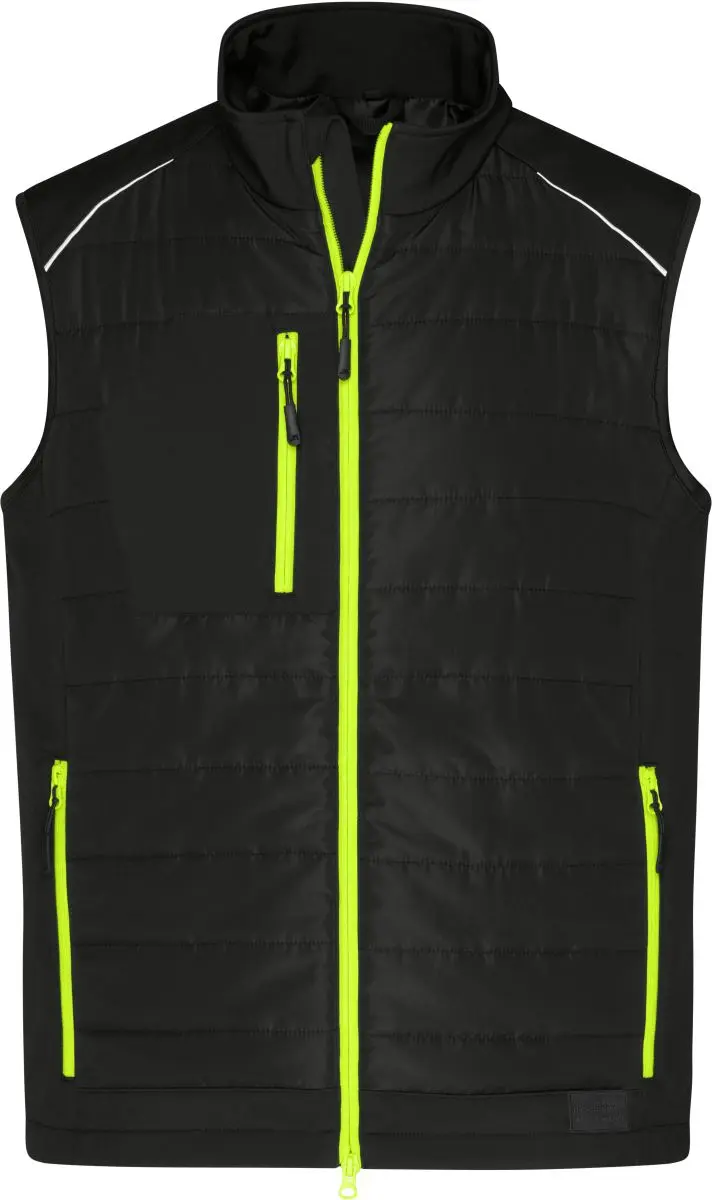 Pánská hybridní vesta - black/neon yellow