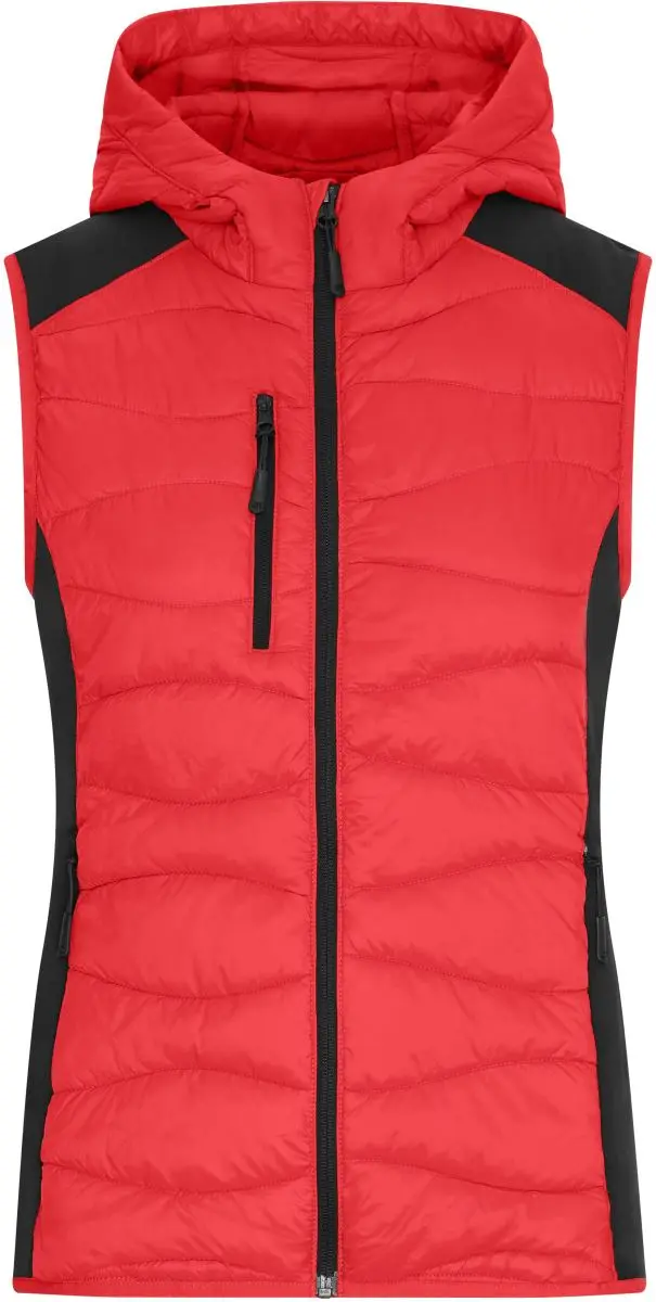 Dámská strečová fleecová vesta - red/black