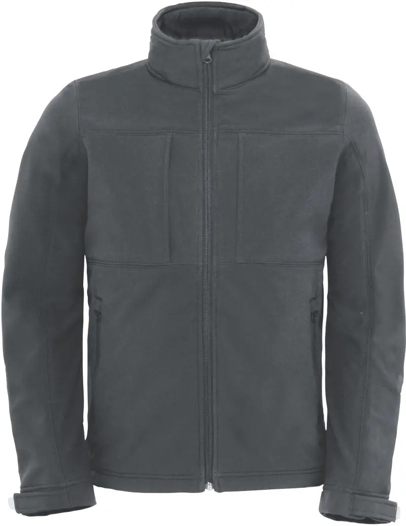Pánská 3-vrstvá softshellová bunda s kapucí - dark grey