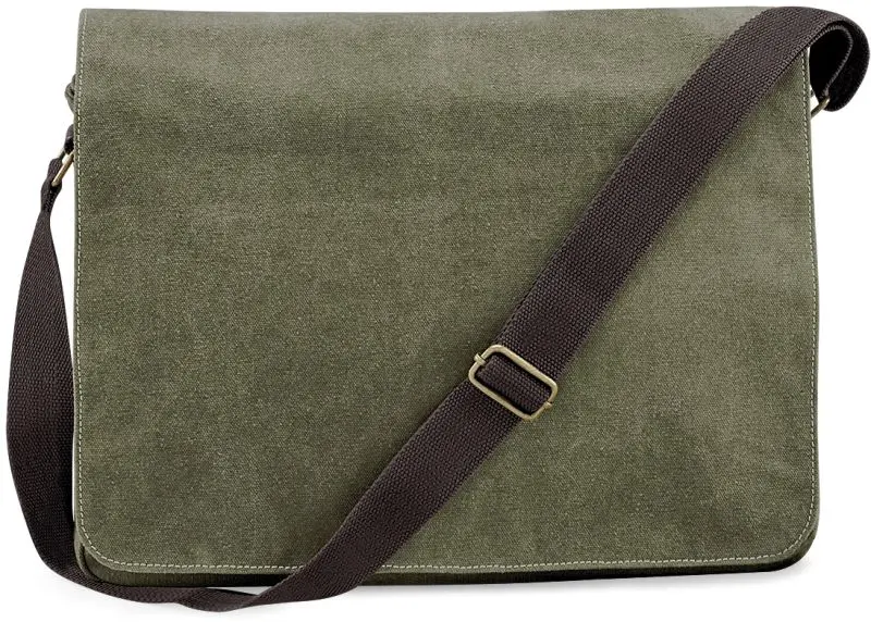 Vintage taška s klopou - vintage military green