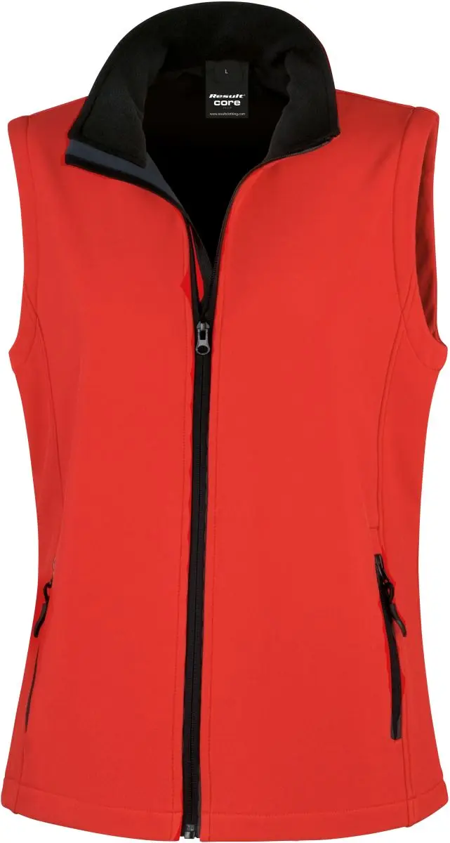 Dámská 2-vrstvá softshellová vesta "Printable" - red/black