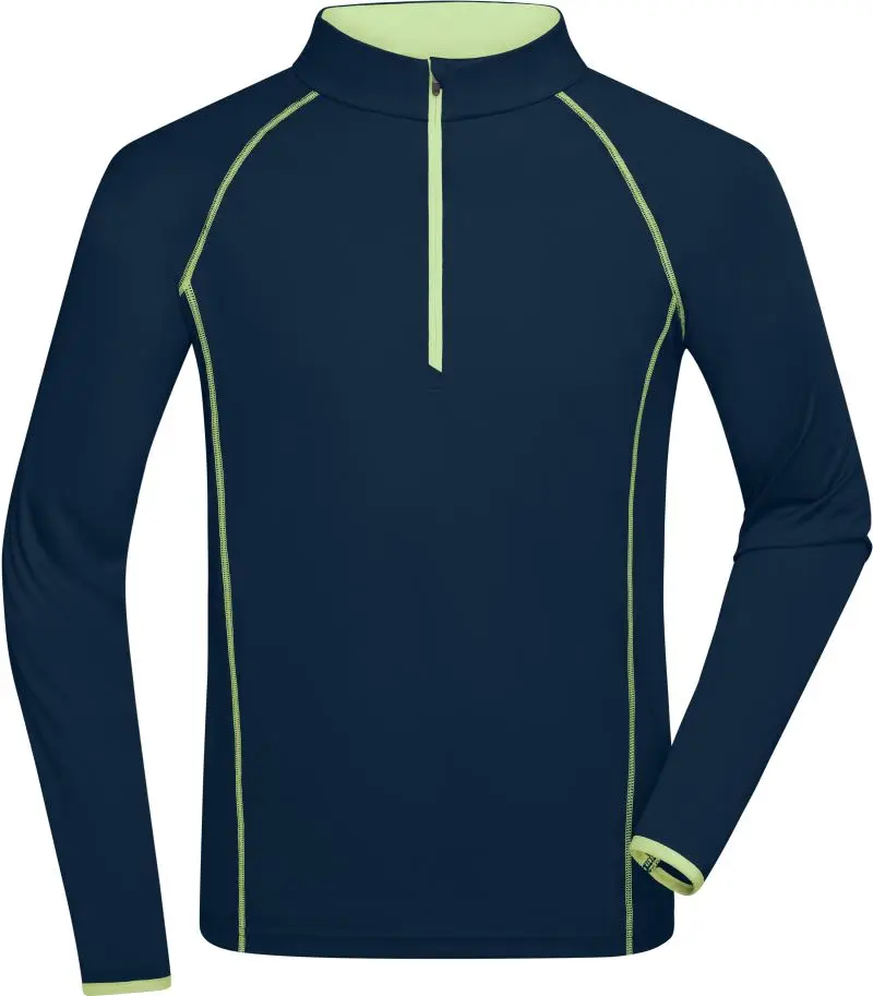 Pánské funkční tričko s dlouhým rukávem - navy/bright yellow