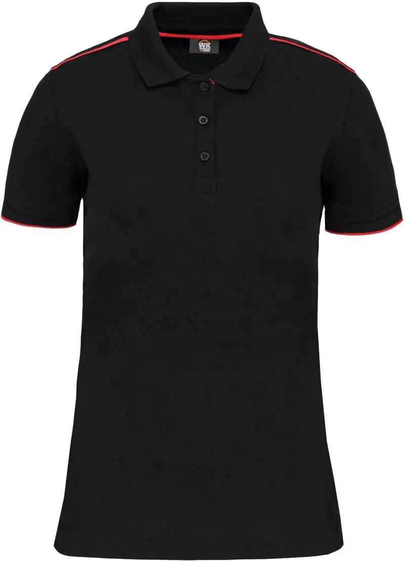 Dámské pracovní piqué polo "Day-to-Day" - black/red