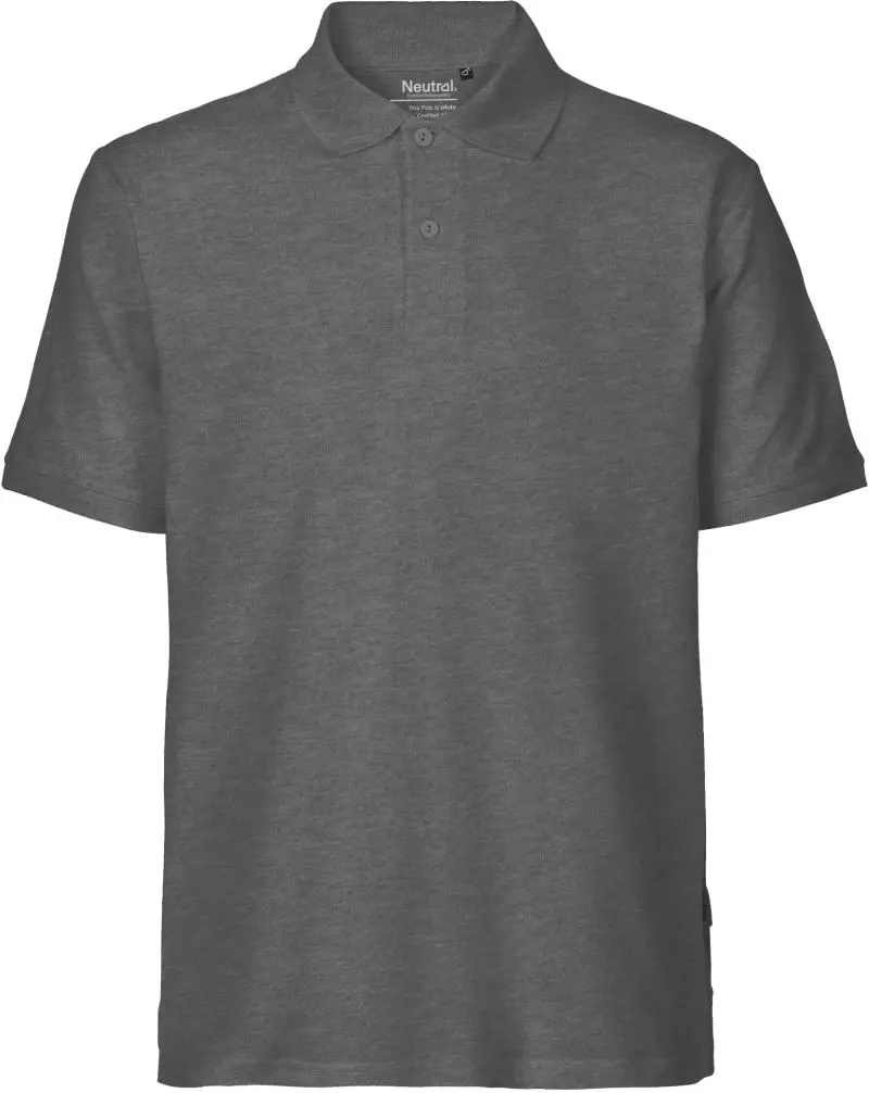 Pánské piqué polo z bio bavlny - dark heather