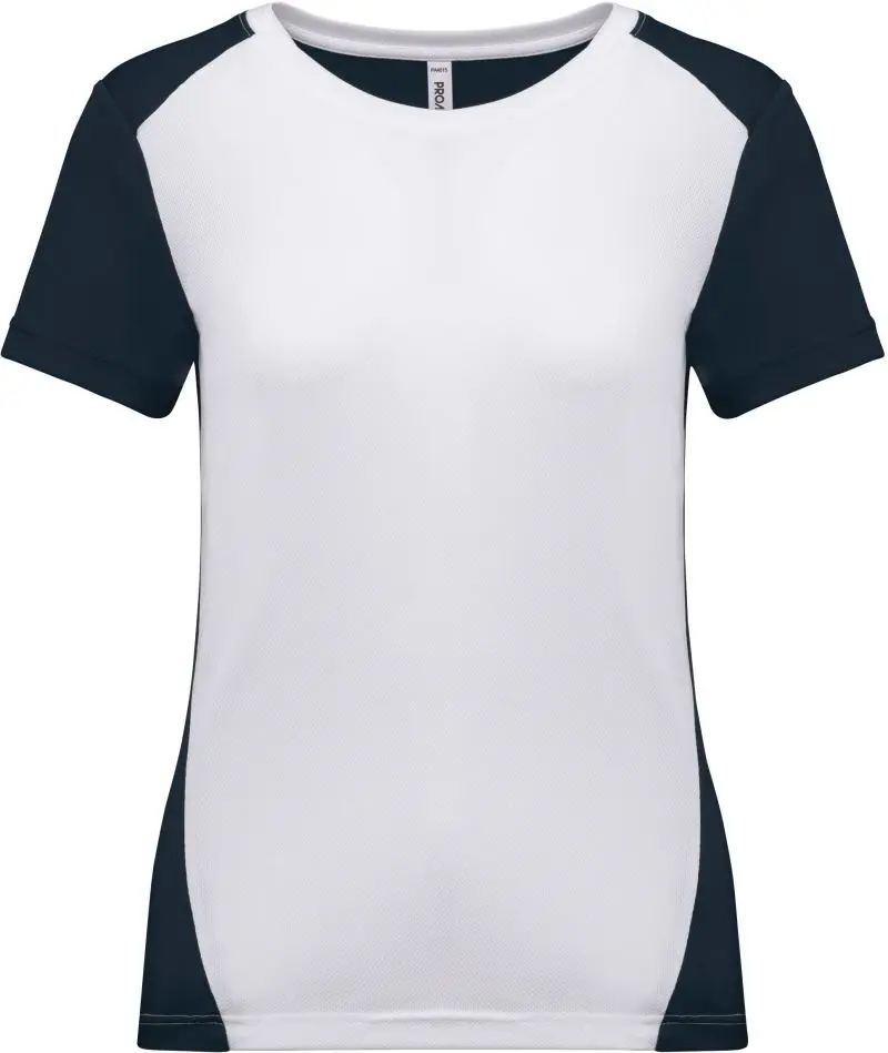 Dámské kontrastní sportovní tričko - white/navy