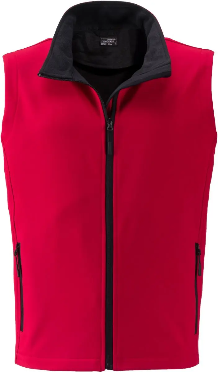 Pánská 2-vrstvá promo softshellová vesta - red/black