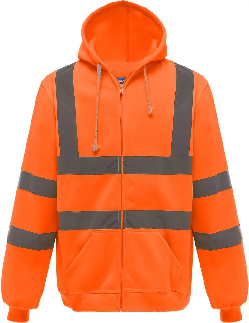 Hi-Vis mikina s kapucí - hi vis orange
