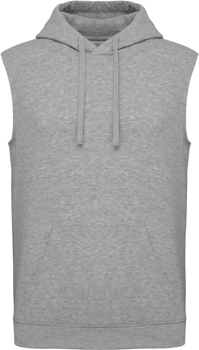 Unisex mikina s kapucí bez rukávů - oxford grey