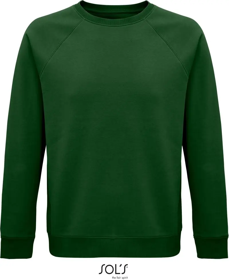 Unisex raglánová mikina z bio bavlny - bottle green