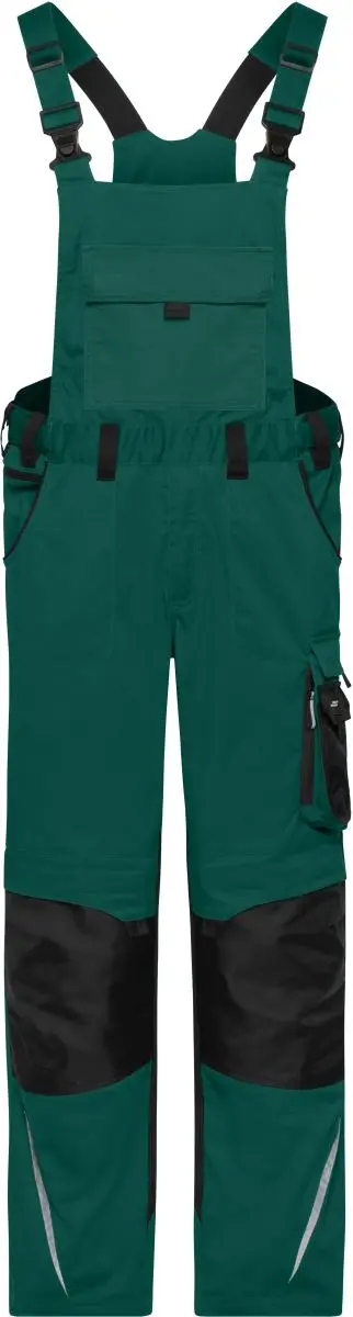 Pracovní kalhoty s laclem - Strong - dark green/black