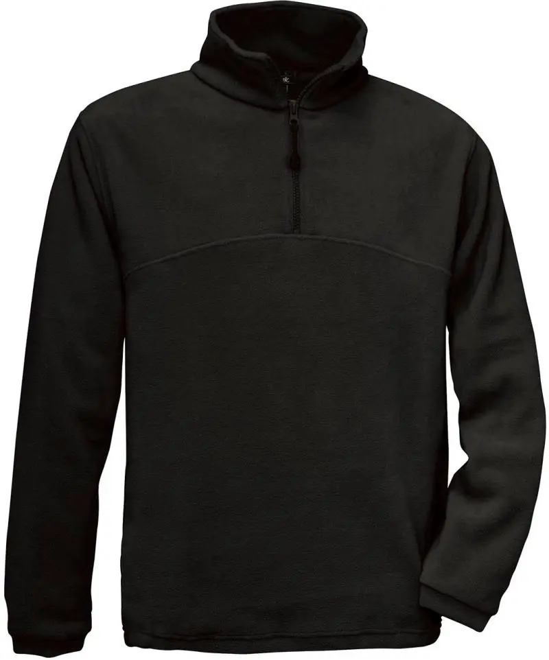 Fleecová mikina s 1/4 zipem - black