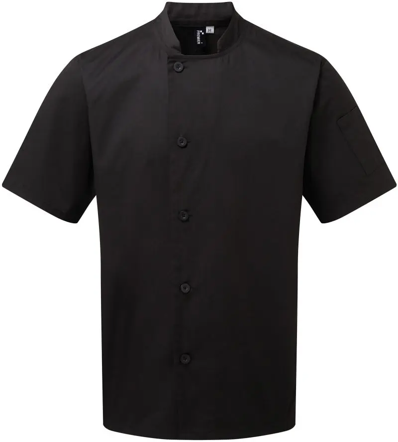 Kuchařský rondon s krátkým rukávem - black