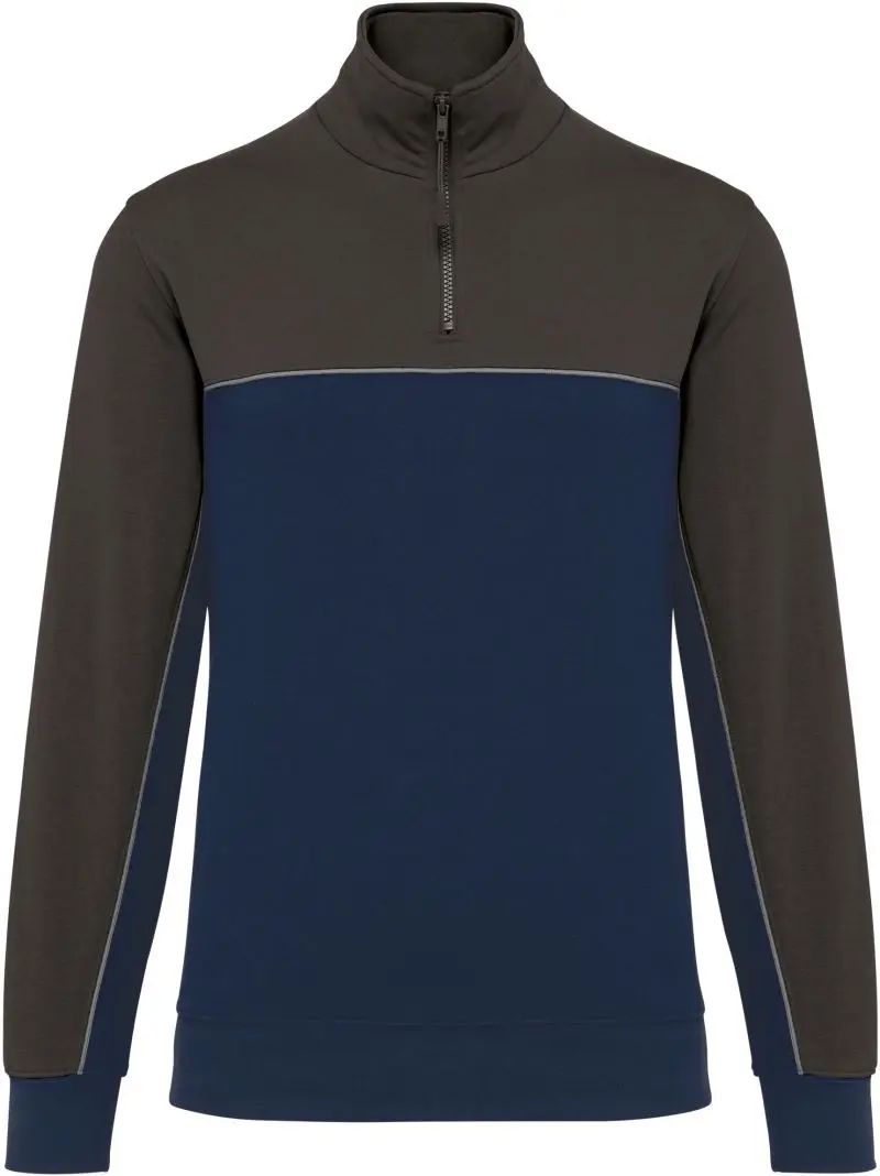 Pracovní mikina s 1/4 zipem - navy/dark grey