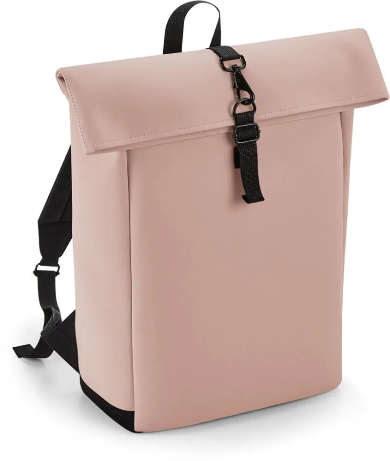 Batoh Roll-Top matné PU - nude pink