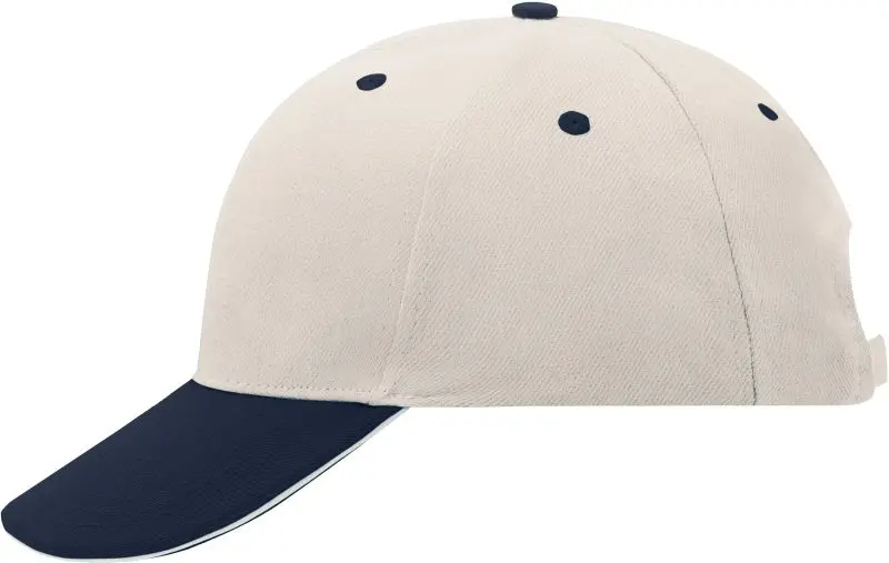 6 panelová sandwich kšiltovka - beige/navy/beige
