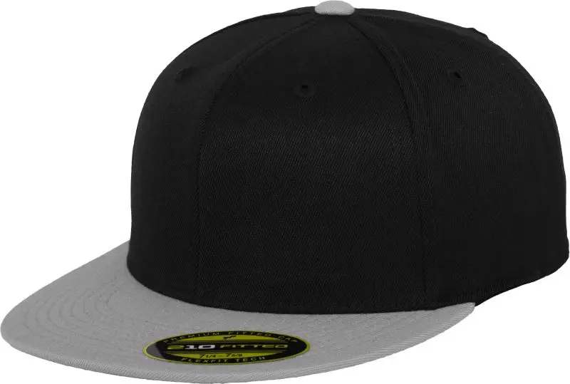 6 panelová kšiltovka Premium 210 Fitted - black/grey