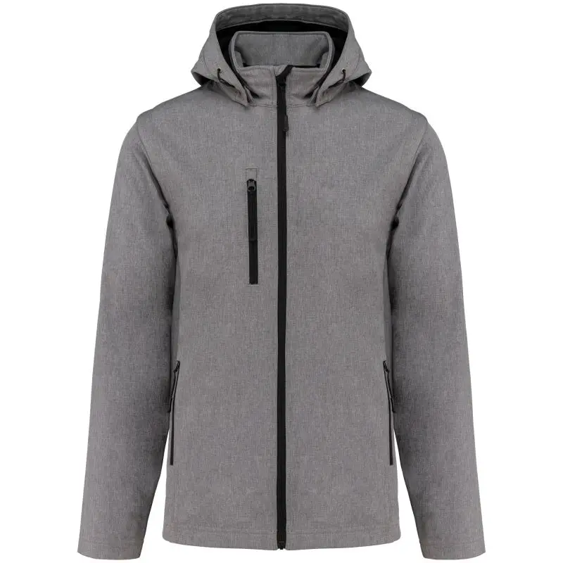 Unisex 3-vrstvá softshellová bunda s kapucí - marl grey