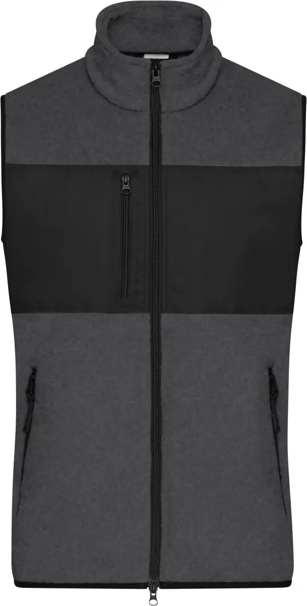 Pánská fleecová vesta - dark melange/black
