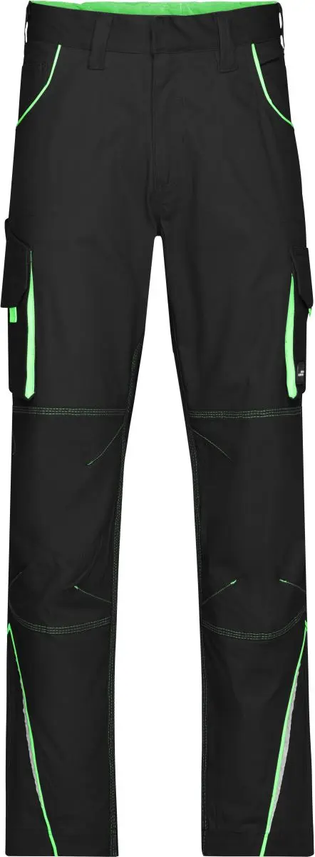 Pracovní kalhoty - Color - black/lime green