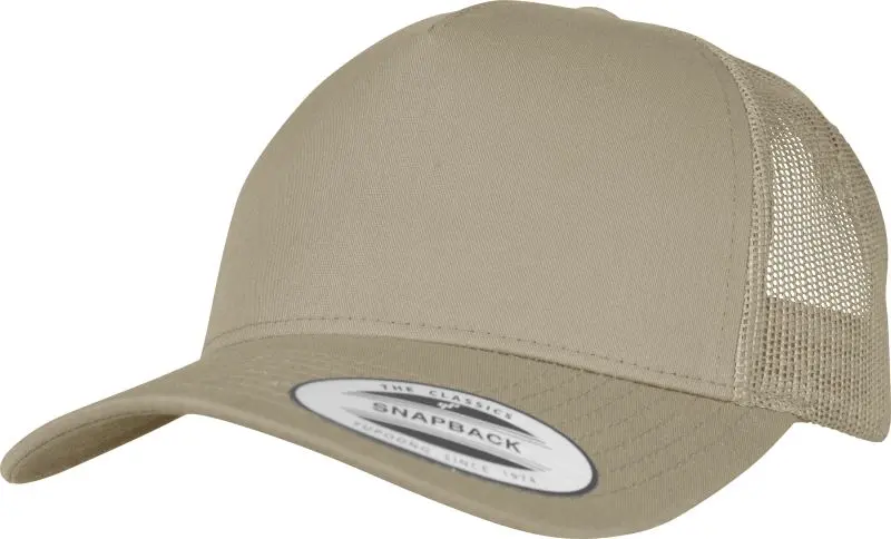 5 panelová Retro Trucker kšiltovka - khaki