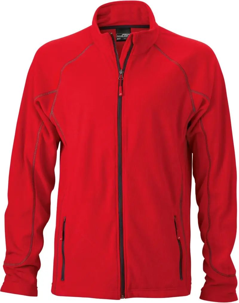 Pánská strukturovaná fleecová bunda - red/carbon