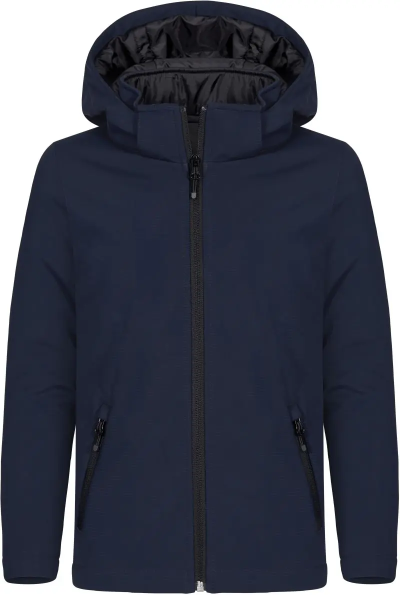 Dětská zateplená softshellová bunda s kapucí - dark navy