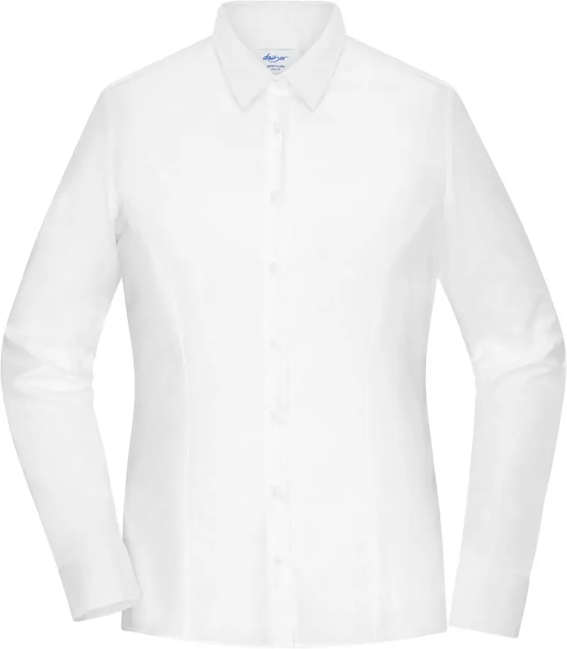 Popelínová halenka slim fit s dlouhým rukávem -