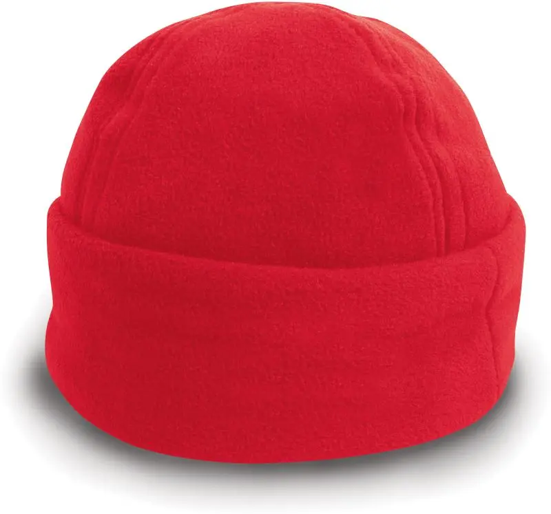 Fleecová čepice s širokou manžetou - red