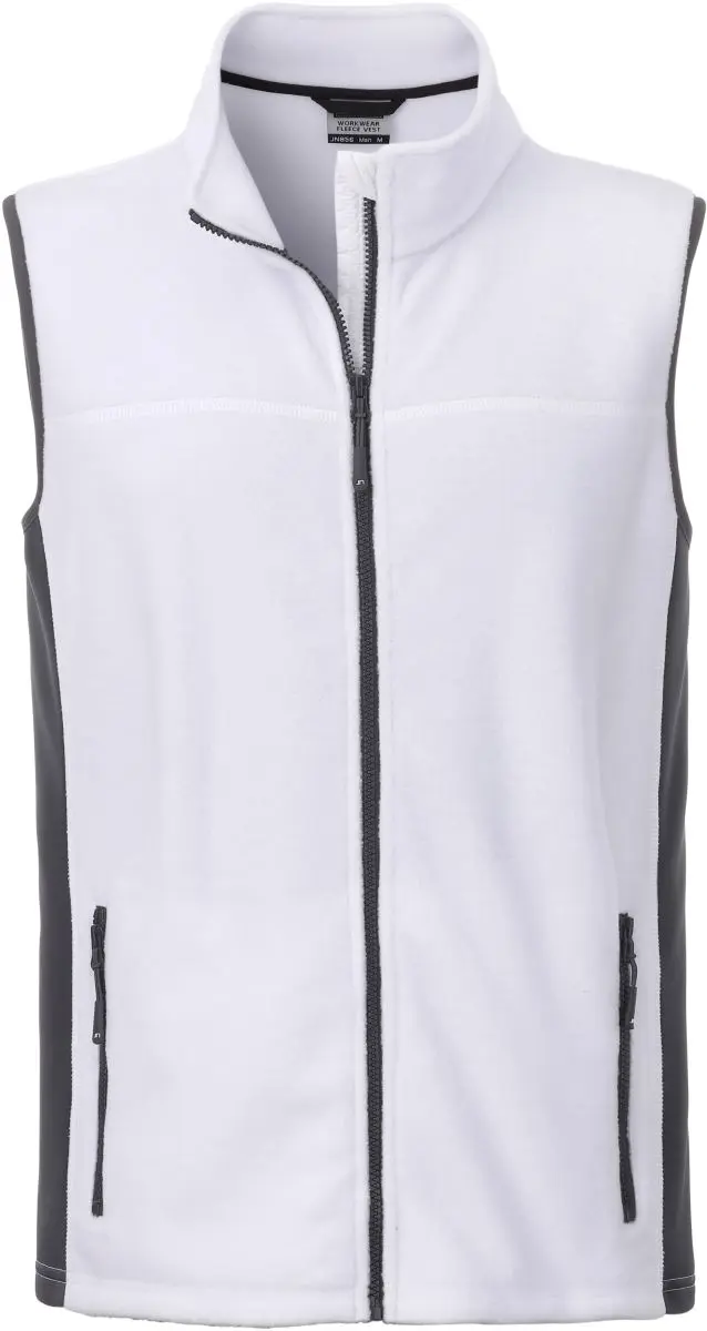 Pánská pracovní fleecová vesta - Strong - white/carbon