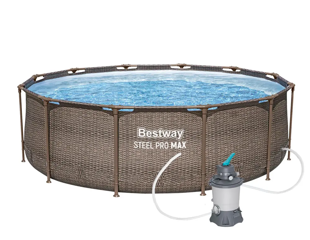 Bestway 16609PFS Bazén Steel Pro Max Rattan 3,66 x 1 m s pískovou filtrací STANDARD EVO 3596 l/hod