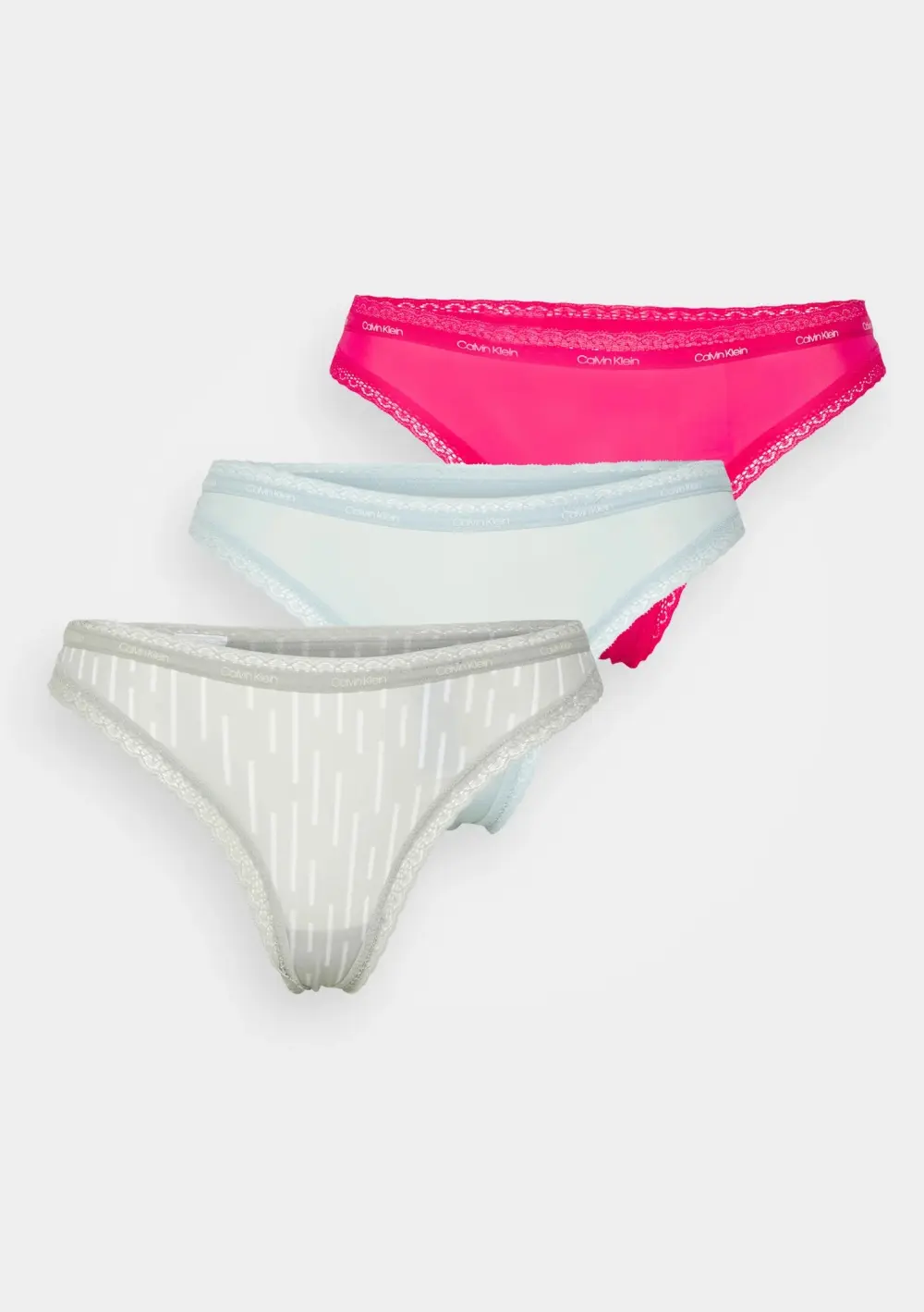 Dámská tanga Calvin Klein QD3802 6VW 3PACK